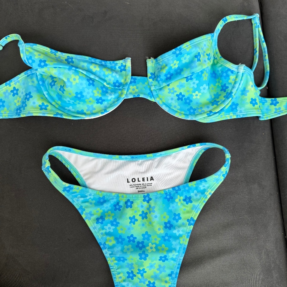 Blue Floral Bikini Set